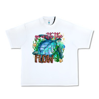 White go with the flow Urban Heavy Tee - AdoDesignShop