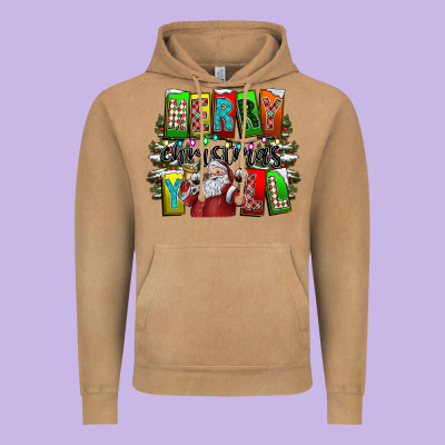 Merry Christmas Yall Vintage Hoodie Designed By Cowhidedigitalart