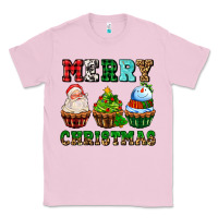 Bubblegum Pink merry christmas with cupcakes Classic Tee - AdoDesignShop