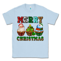 Dusty Blue merry christmas with cupcakes Classic Tee - AdoDesignShop