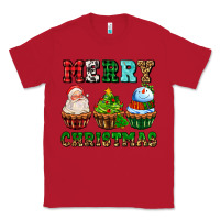Red merry christmas with cupcakes Classic Tee - AdoDesignShop
