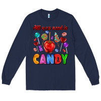 Navy all you need is candy Long Sleeve Tee - AdoDesignShop