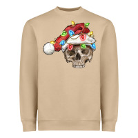 Mushroom Christmas skull with santa hat Heavyweight Sweatshirt - FaDigitalArtStudio