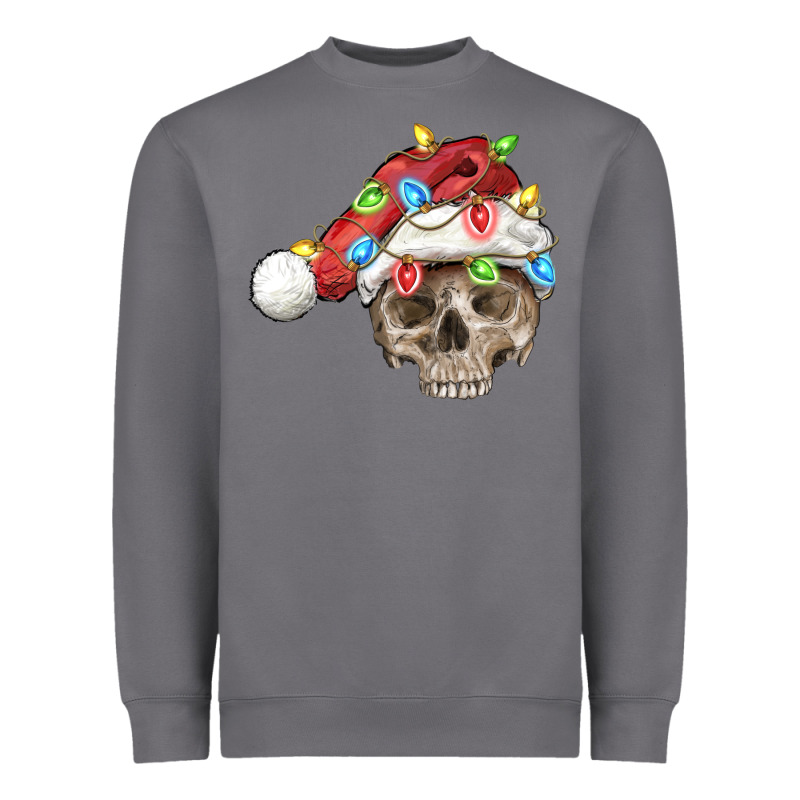 Christmas Skull With Santa Hat Heavyweight Sweatshirt by FaDigitalArtStudio | Teevron