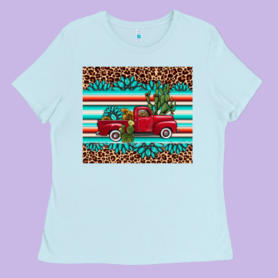 Truck Gemstone Leopard Ladies Tee Designed By Adodesignshop