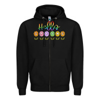 Black hello spring Zipper Hoodie - MaliasSmallBusiness