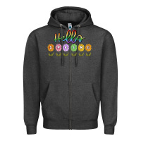 Charcoal Heather hello spring Zipper Hoodie - MaliasSmallBusiness