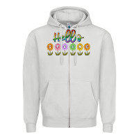 Dove Grey hello spring Zipper Hoodie - MaliasSmallBusiness