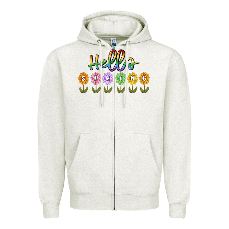 Hello Spring Zipper Hoodie by MaliasSmallBusiness | Teevron