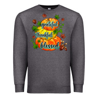Charcoal Heather grateful thankful blessed Premium Sweatshirt - MaliasSmallBusiness