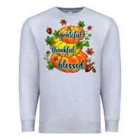 Heather Grey grateful thankful blessed Premium Sweatshirt - MaliasSmallBusiness