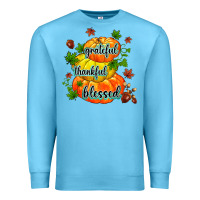 Ocean Blue grateful thankful blessed Premium Sweatshirt - MaliasSmallBusiness