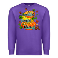 Purple grateful thankful blessed Premium Sweatshirt - MaliasSmallBusiness