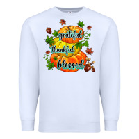 White grateful thankful blessed Premium Sweatshirt - MaliasSmallBusiness