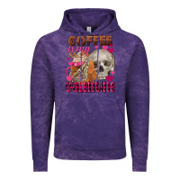 Cloud Purple coffee is my valentine skull Vintage Hoodie - FaDigitalArtStudio