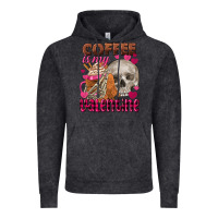Vintage Black coffee is my valentine skull Vintage Hoodie - FaDigitalArtStudio