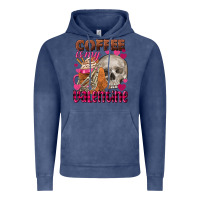 Vintage Denim coffee is my valentine skull Vintage Hoodie - FaDigitalArtStudio