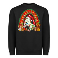 Black Christmas Unicorn Rainbow Heavyweight Sweatshirt - FaDigitalArtStudio