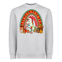 Heather Grey Christmas Unicorn Rainbow Heavyweight Sweatshirt - FaDigitalArtStudio