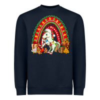 Navy Christmas Unicorn Rainbow Heavyweight Sweatshirt - FaDigitalArtStudio