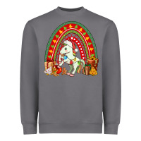 Storm Christmas Unicorn Rainbow Heavyweight Sweatshirt - FaDigitalArtStudio
