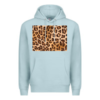 Blue Mist leopard background gold 3200x2400 Premium Hoodie - AdoDesignShop