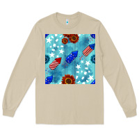 Mushroom patriotic fireworks and sunflower Long Sleeve Tee - BundleAndBundleShop