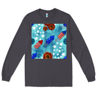 Smoke patriotic fireworks and sunflower Long Sleeve Tee - BundleAndBundleShop