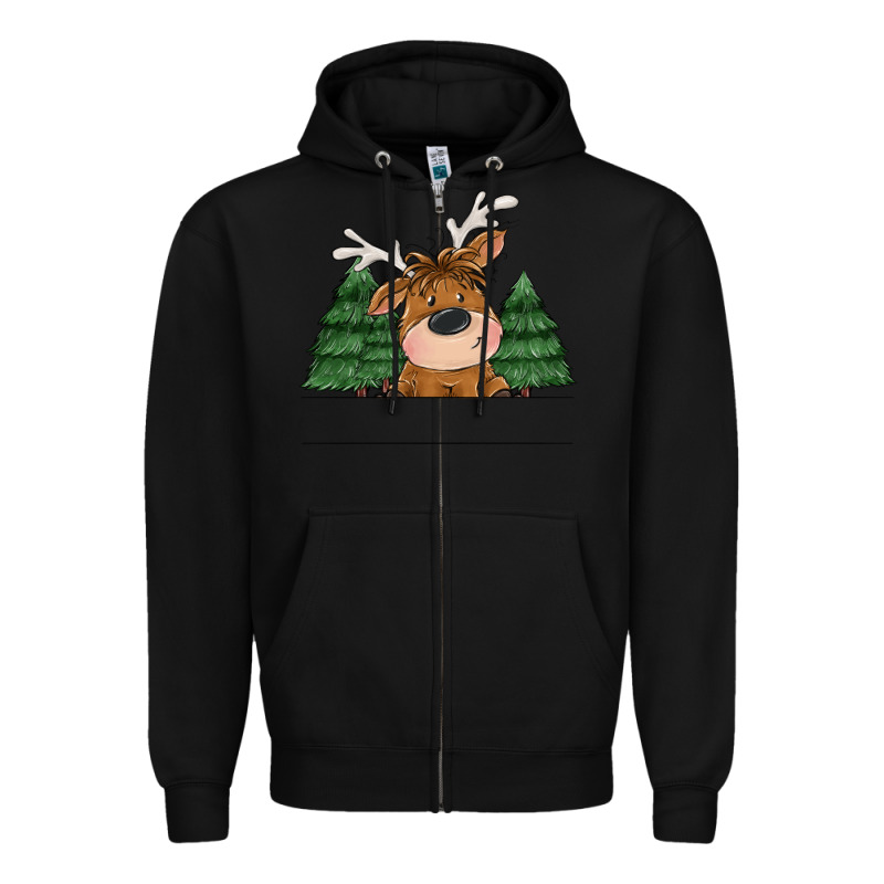 Personalized Christmas Deer Zipper Hoodie by MaliasSmallBusiness | Teevron