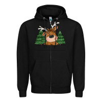 Black Personalized Christmas deer Zipper Hoodie - MaliasSmallBusiness
