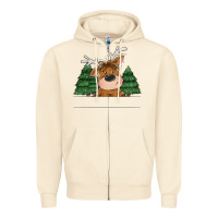 Sandshell Personalized Christmas deer Zipper Hoodie - MaliasSmallBusiness