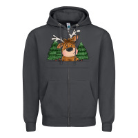 Smoke Personalized Christmas deer Zipper Hoodie - MaliasSmallBusiness
