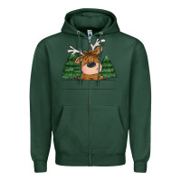 Sports Green Personalized Christmas deer Zipper Hoodie - MaliasSmallBusiness