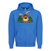 True Royal Personalized Christmas deer Zipper Hoodie - MaliasSmallBusiness