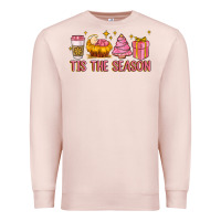 Pale Pink tis the season Premium Sweatshirt - MaliasSmallBusiness