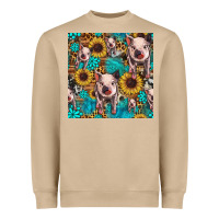 Mushroom cute pig with patches seamless pattern Heavyweight Sweatshirt - HRA Design Shop
