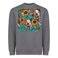 Storm cute pig with patches seamless pattern Heavyweight Sweatshirt - HRA Design Shop