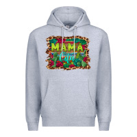 Heather Grey mama cita serape background Premium Hoodie - BarkalooDesign