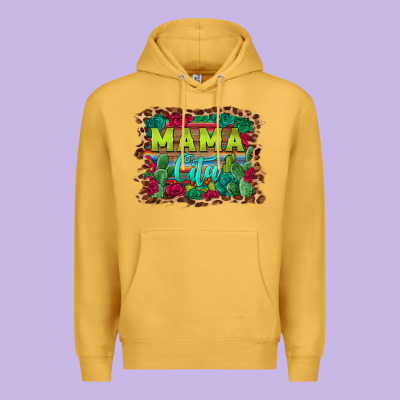 Mama Cita Serape Background Premium Hoodie Designed By Barkaloodesign