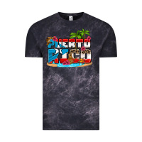 Cloud Black puerto rico and flowers with frog Vintage Tee - AdoDesignShop
