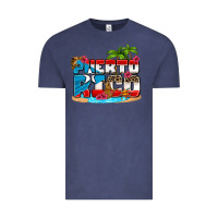 Vintage Denim puerto rico and flowers with frog Vintage Tee - AdoDesignShop