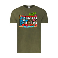 Vintage Olive puerto rico and flowers with frog Vintage Tee - AdoDesignShop