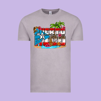 Puerto Rico And Flowers With Frog Vintage Tee Designed By Adodesignshop