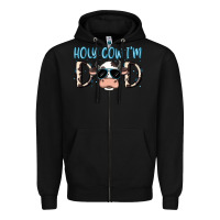 Black holy cow i'm dad Zipper Hoodie - MaliasSmallBusiness
