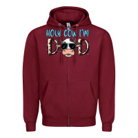 Burgundy holy cow i'm dad Zipper Hoodie - MaliasSmallBusiness