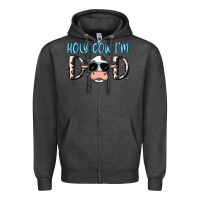 Charcoal Heather holy cow i'm dad Zipper Hoodie - MaliasSmallBusiness