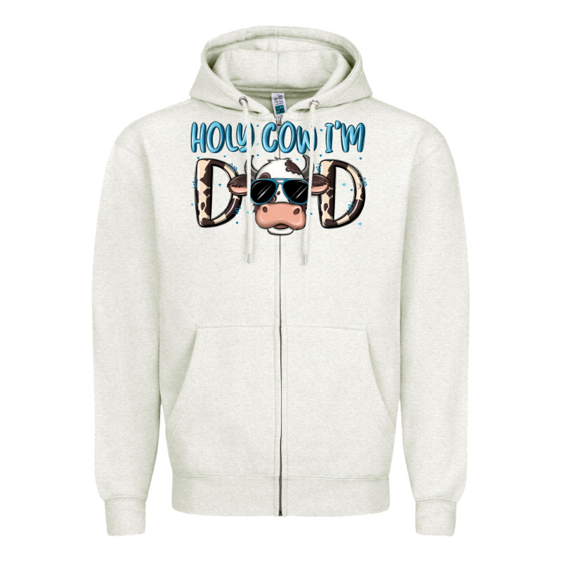 Holy Cow I'm Dad Zipper Hoodie by MaliasSmallBusiness | Teevron