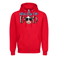 Red holy cow i'm dad Zipper Hoodie - MaliasSmallBusiness