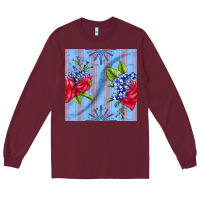 Burgundy patriotic rose Long Sleeve Tee - BundleAndBundleShop