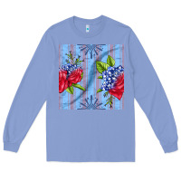 Colony Blue patriotic rose Long Sleeve Tee - BundleAndBundleShop